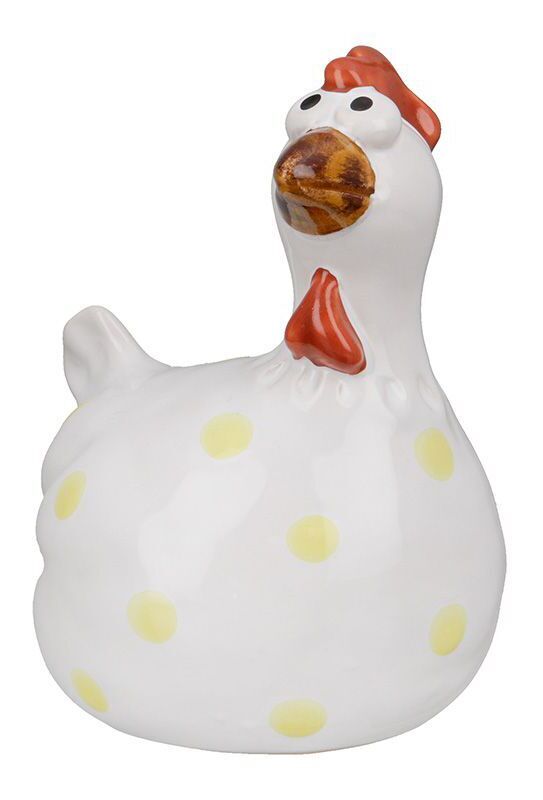 Deko Huhn Chantal 13cm weiß