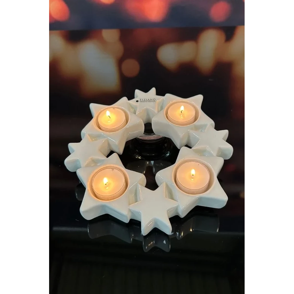 Teelichthalter, Sterne, Kerzenhalter, Weihnachtsdeko, Sternekreis