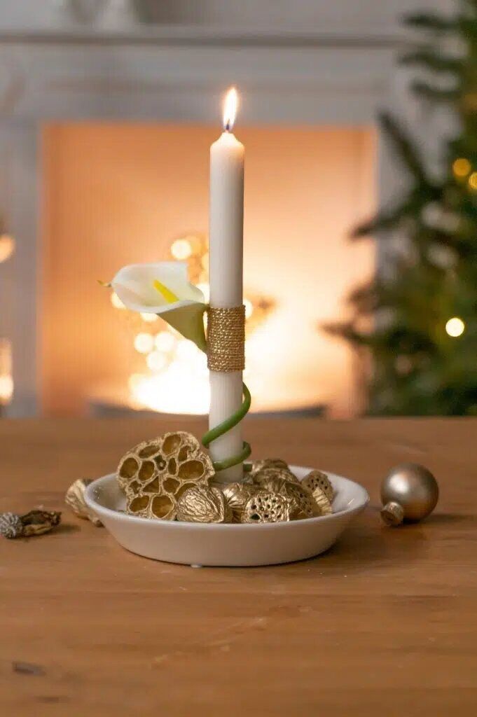 Kerzenhalter Evina 18cm cremeweiß