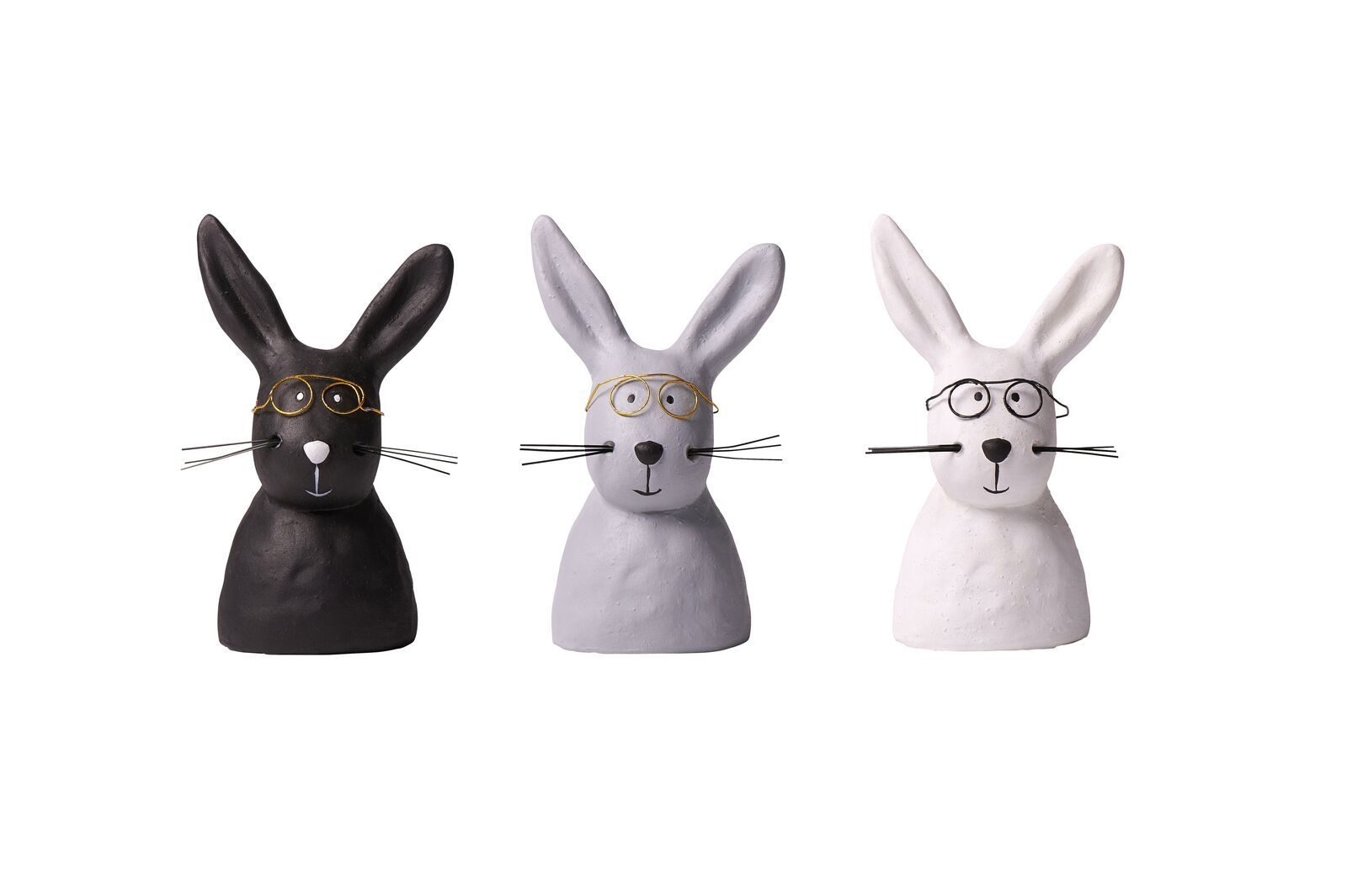 1056803020StB95uNyethMX Nerdy Deko-Hase mit Brille S grau