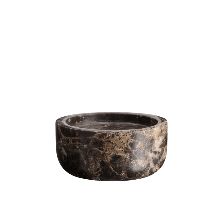Piffany Marble Kerzenhalter aus Marmor, Braun, 10x5cm Schale, Marmormuster, Dunkelbraun, Steinoptik, Schüssel