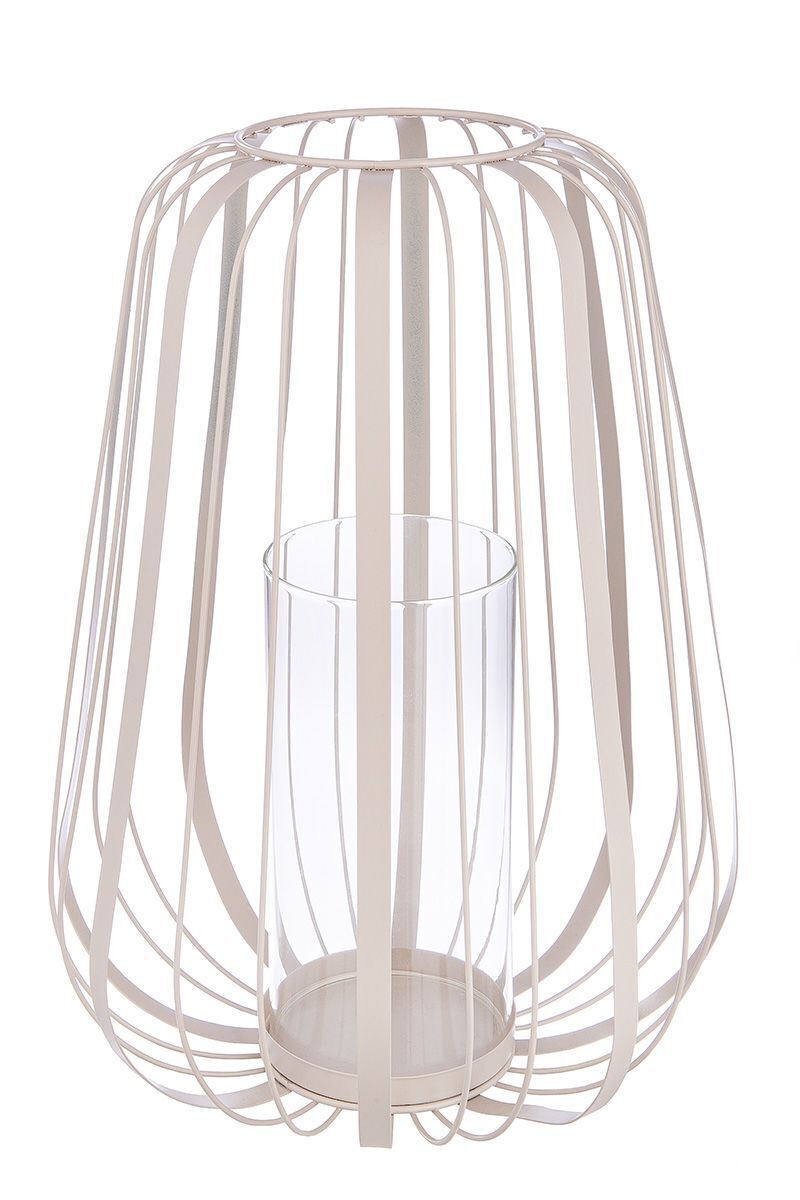 Windlicht Rimini Metall beige 35cm Lampe, Kronleuchter