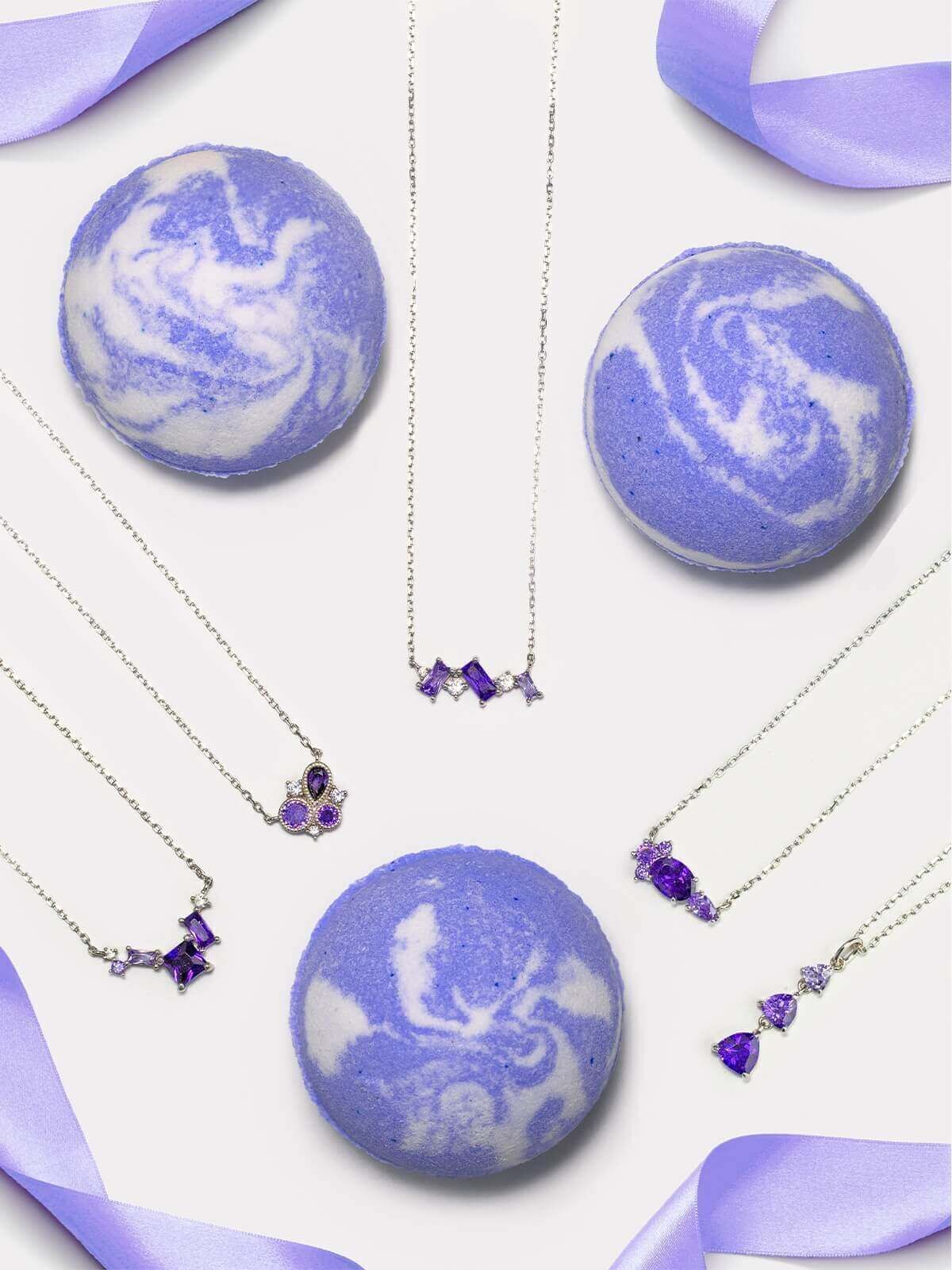 approved-Amethyst-BathBomb Februar Geburtsstein Amethyst Badebombe (Halskette)