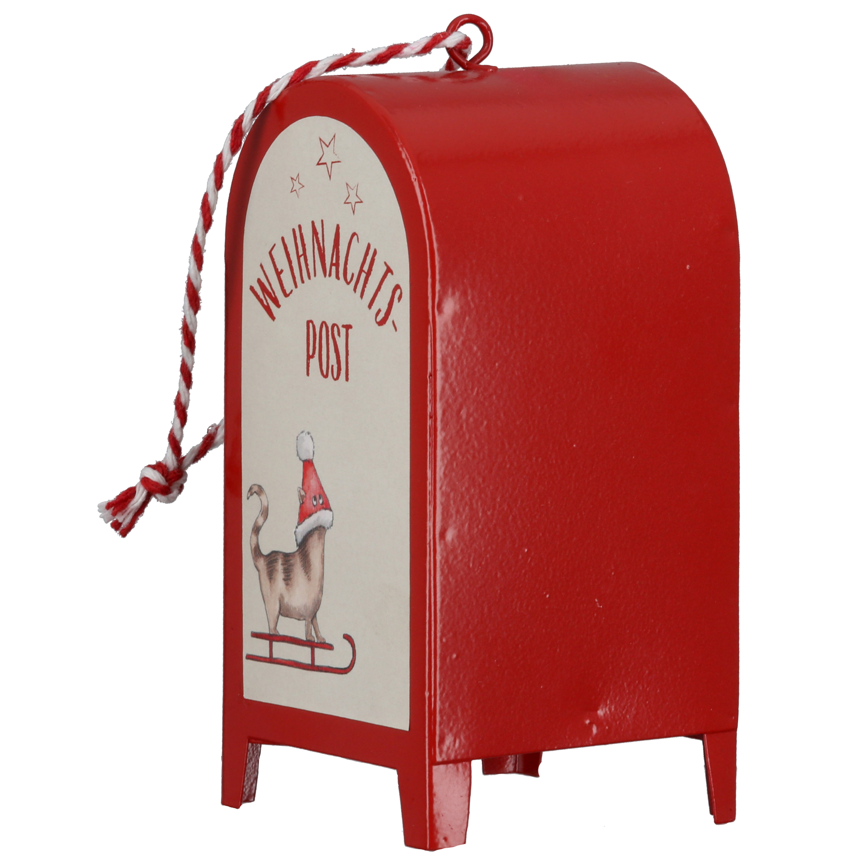 Grußkarte Briefkasten Miezi rot Weihnachtspost, Briefkasten, rot, Dekoration, Postkasten