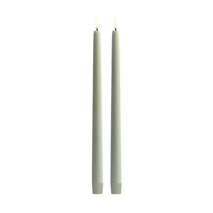 Piffany LED Spitzkerzen im 2er-Set, Sage Green, 2,3x32cm kerzen, weiße kerzen, dualkerzen, langkerzen, candles
