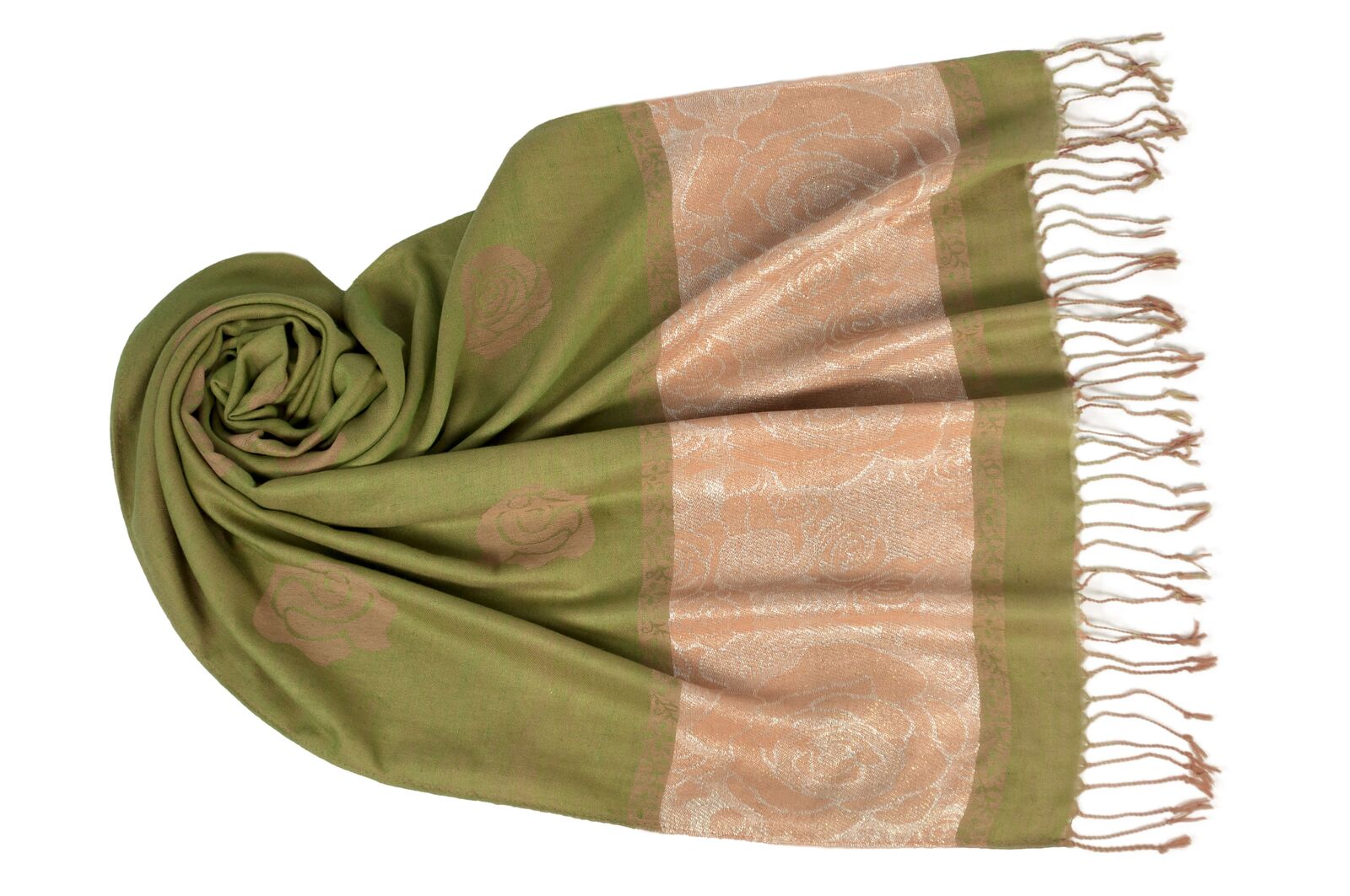 60550006-340 Jacquard Schal Emine pistazie 340