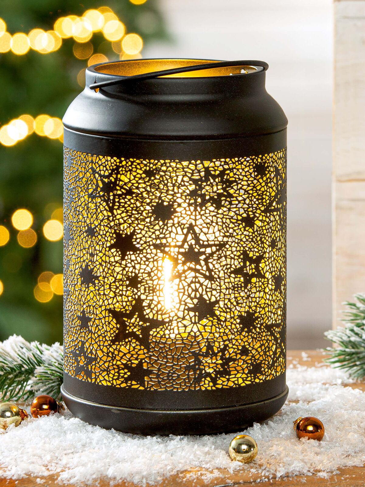 Windlicht Sternennacht LED schwarz Windlicht Sternennacht LED schwarz