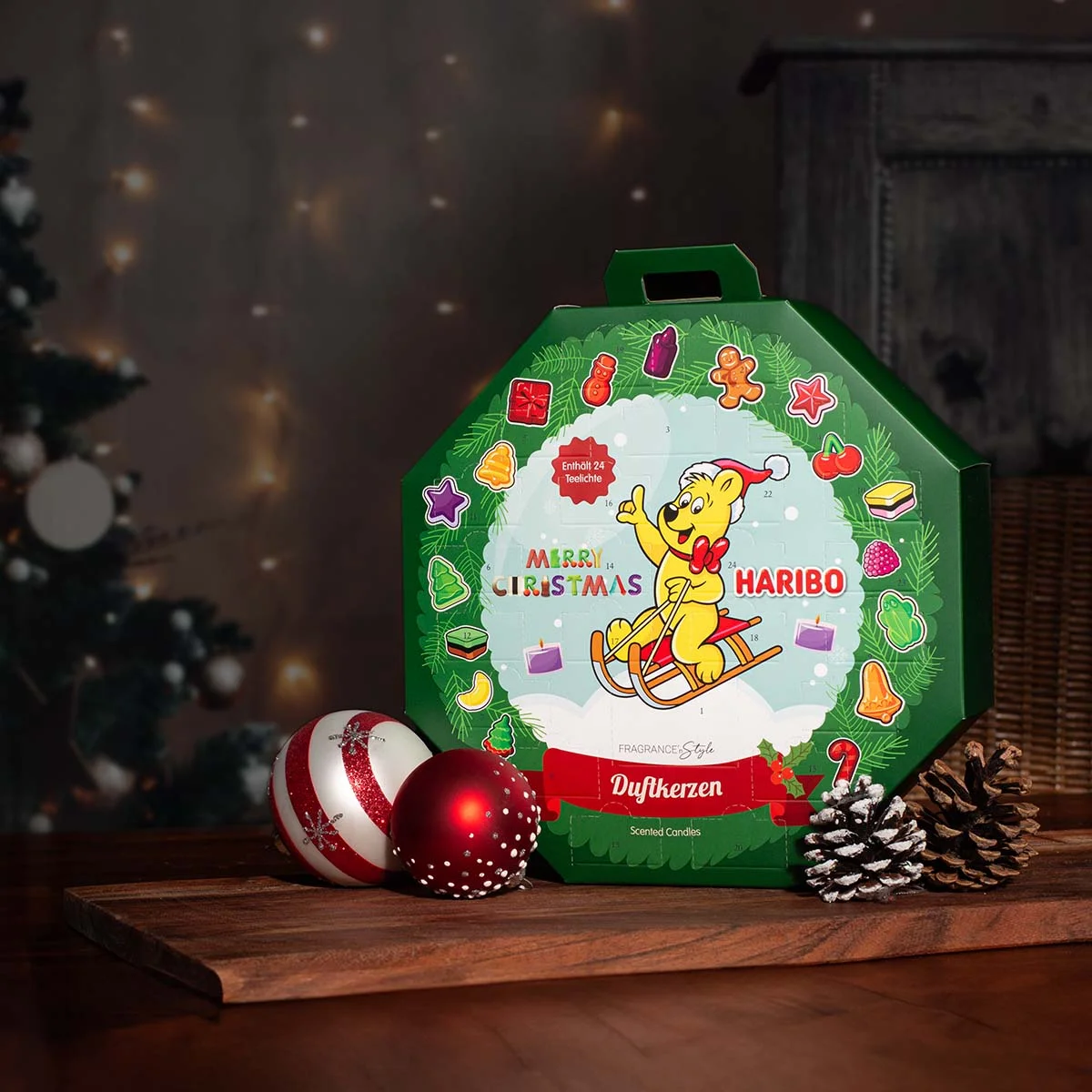 🎁 HARIBO Adventskalender 🕯️ – Teelichter mit fruchtig-süßen Weihnachtsdüften