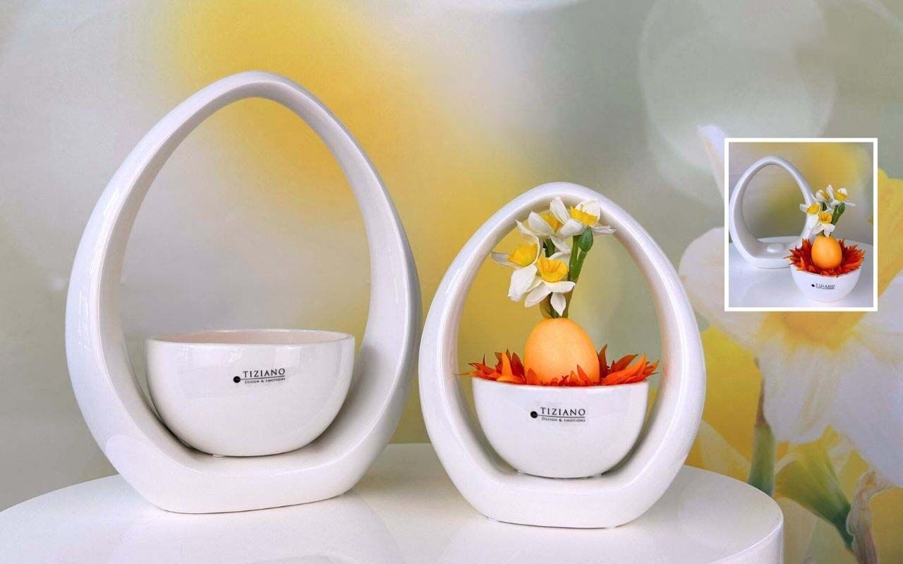 Deko Evelo cremeweiß 19,5cm Kunst, Porzellan, Töpferei