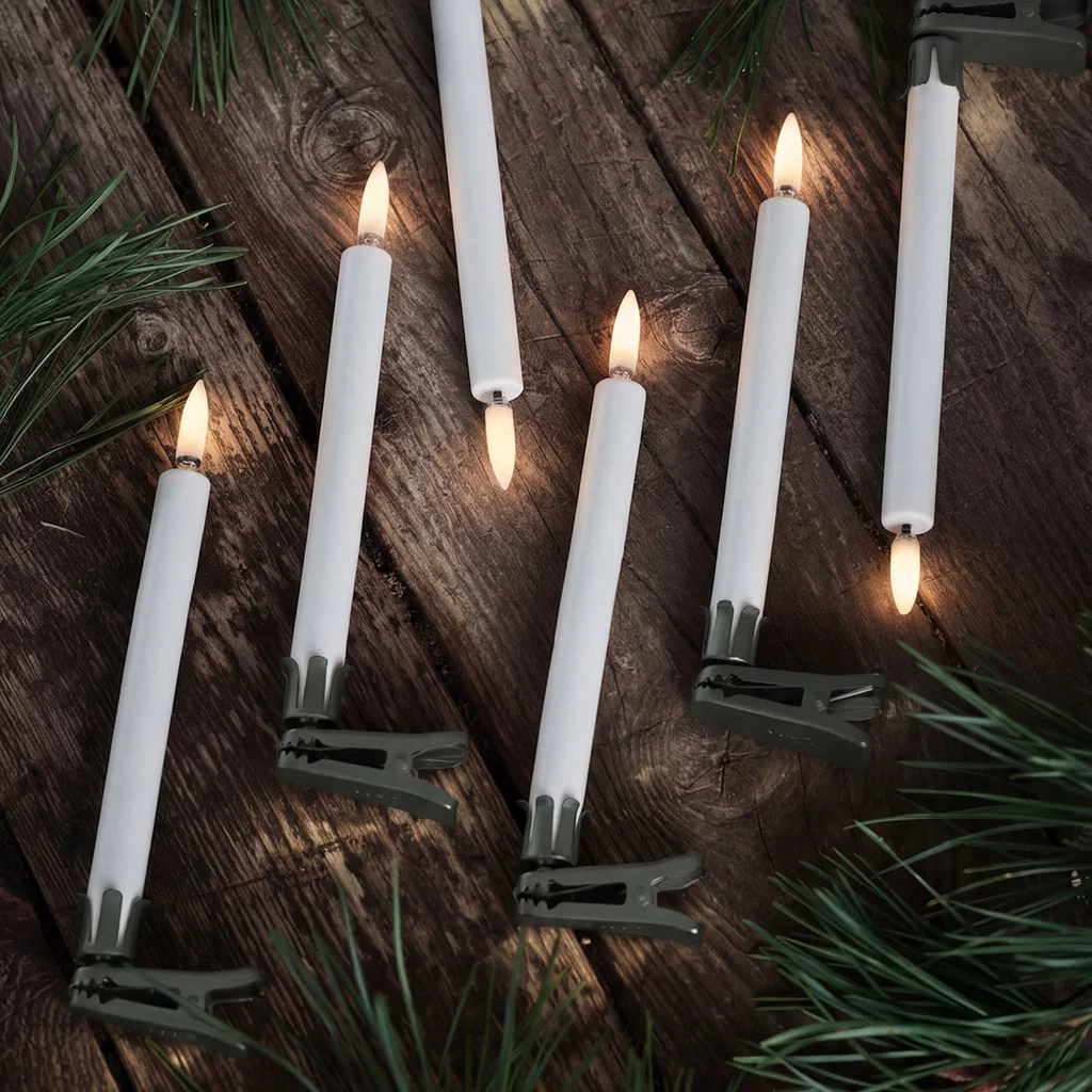 kerzen, weiß, klemmclip, dekorativ, kerzenlicht