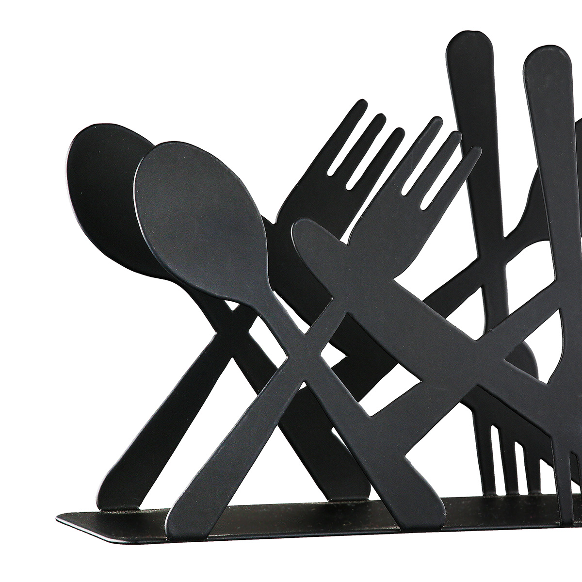 Serviettenhalter Besteck Metall schwarz Kaffeelöffel, Küchenutensilien, Silikon/Metall, Schwarz, Kunststoffset
