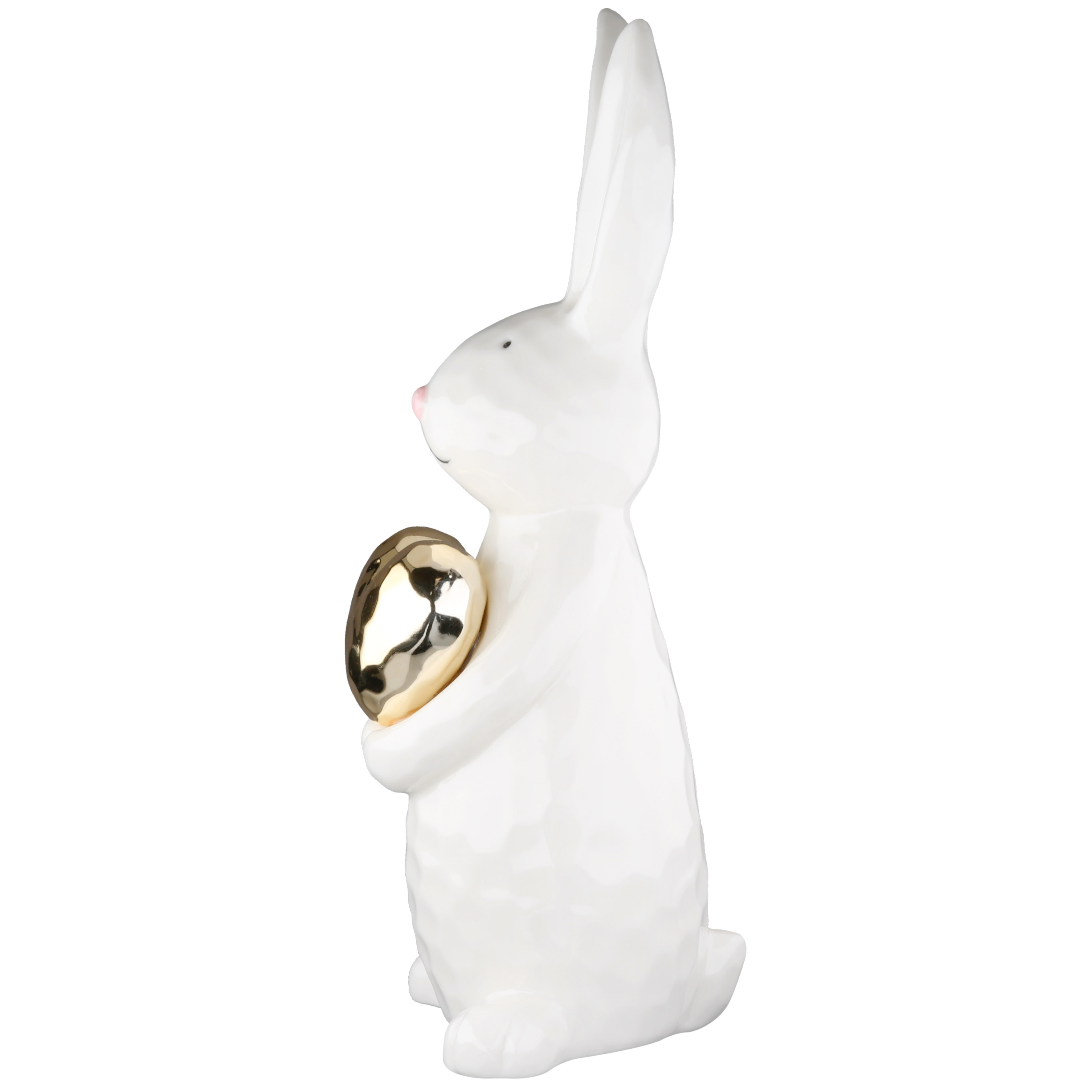 Dekofigur Hase Hoppy Keramik weiß 12,5cm