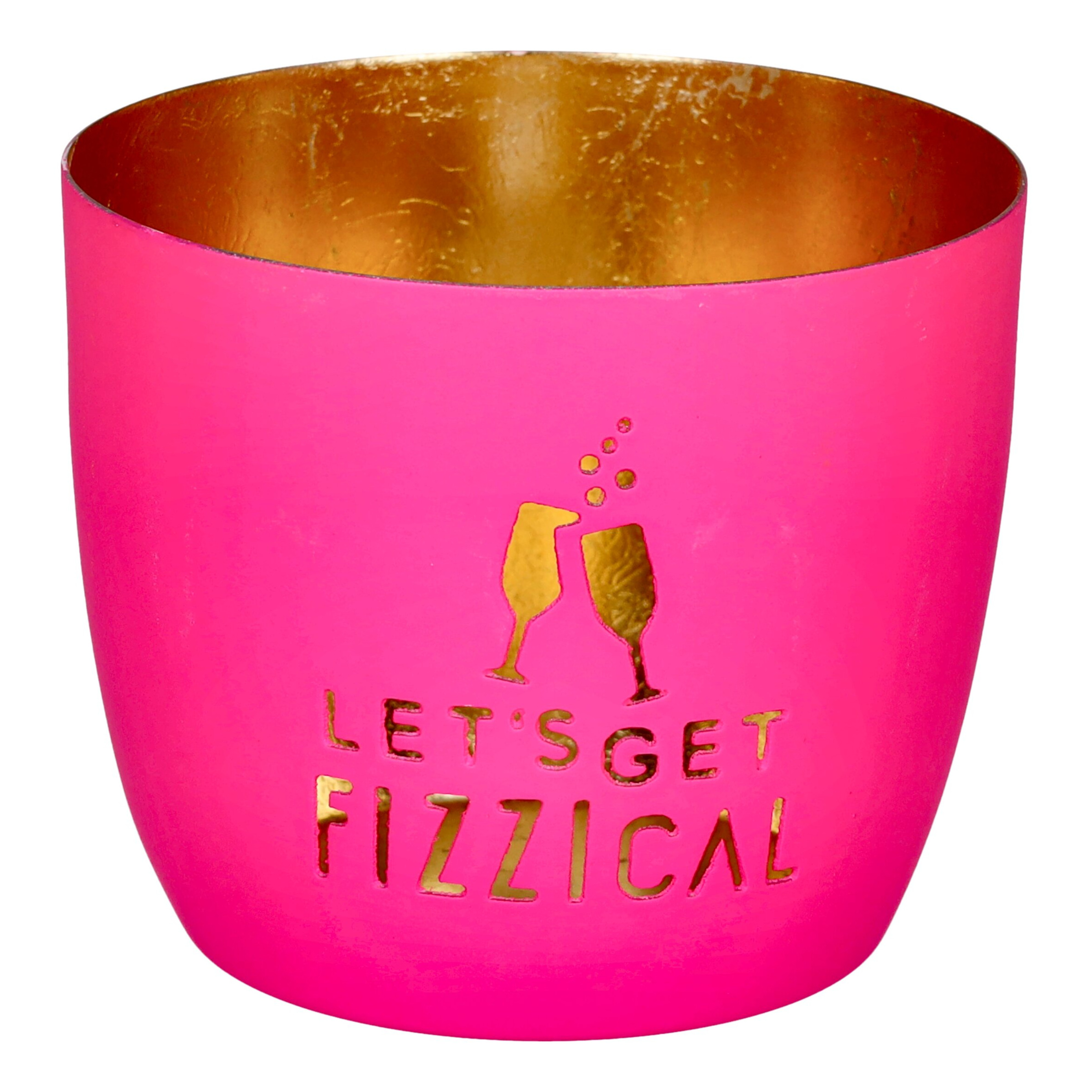 Becher, Wein-Becher, rosa, metallic, Let’s Get Fizzycial