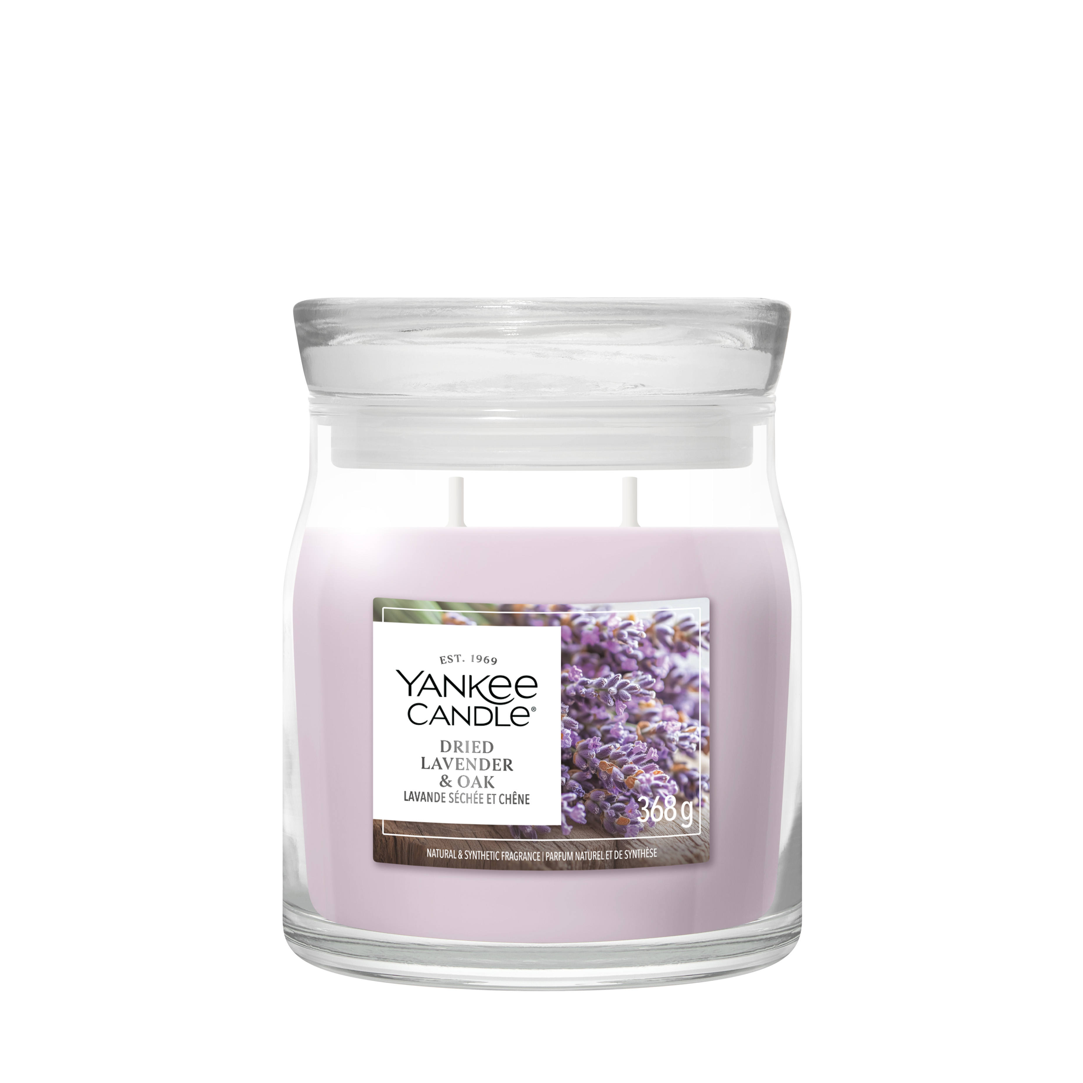 Dried Lavender & Oak Signature Medium Jar 368g 2-Docht