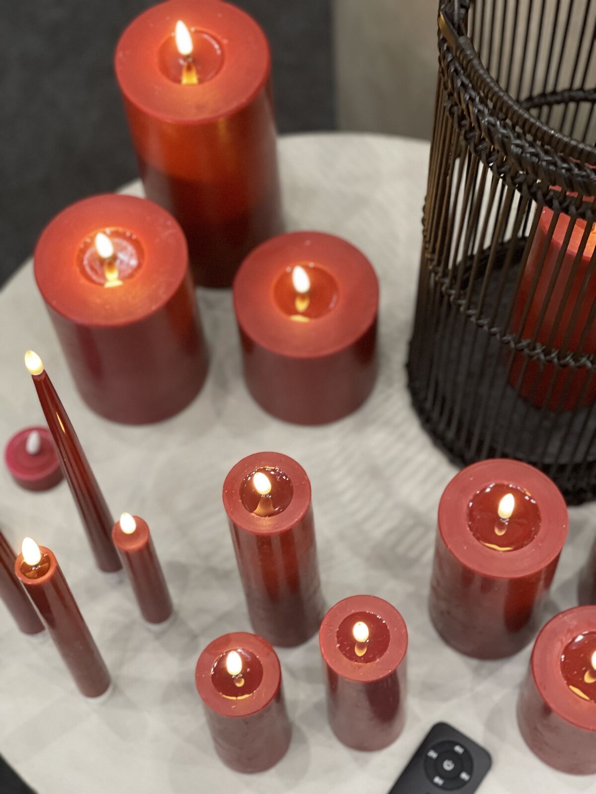 Stumpenkerze LED bordeaux 5 x 15cm