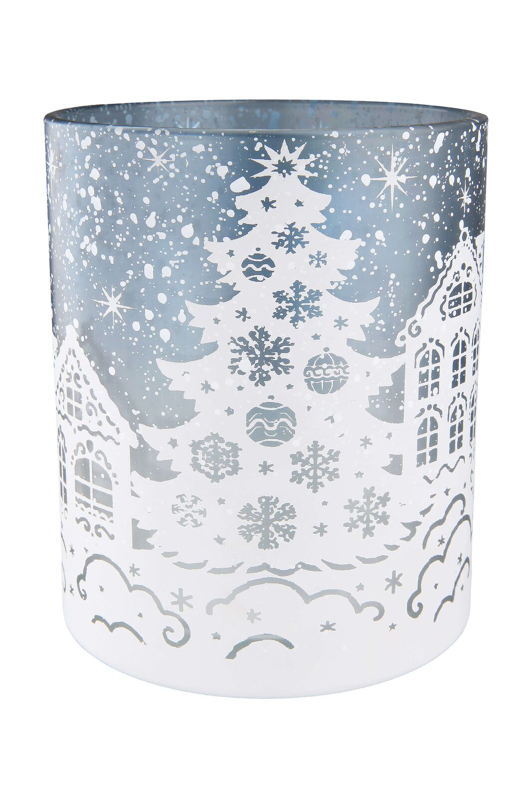 Windlicht Schneelandschaft weiß 8cm Windlicht Schneelandschaft weiß 8cm