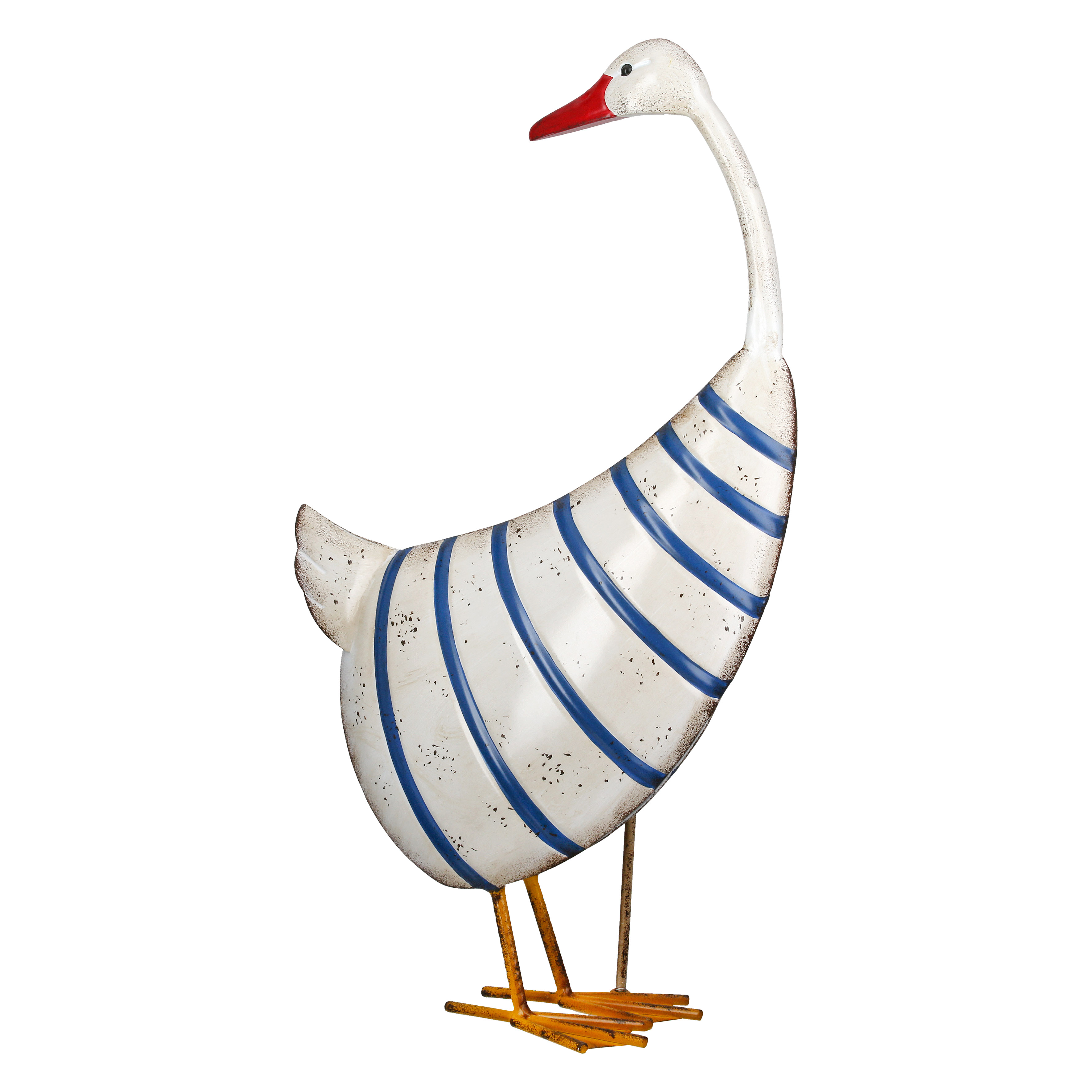Dekofigur Gans Olav gestreift 51cm Metall Dekofigur Gans Olav gestreift 51cm Metall