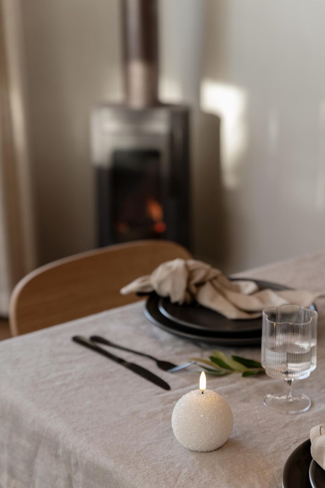 Uyuni LED Kerze Kugel Glitter 7cm nordic white Uyuni LED Kerze Kugel Glitter 7cm nordic white