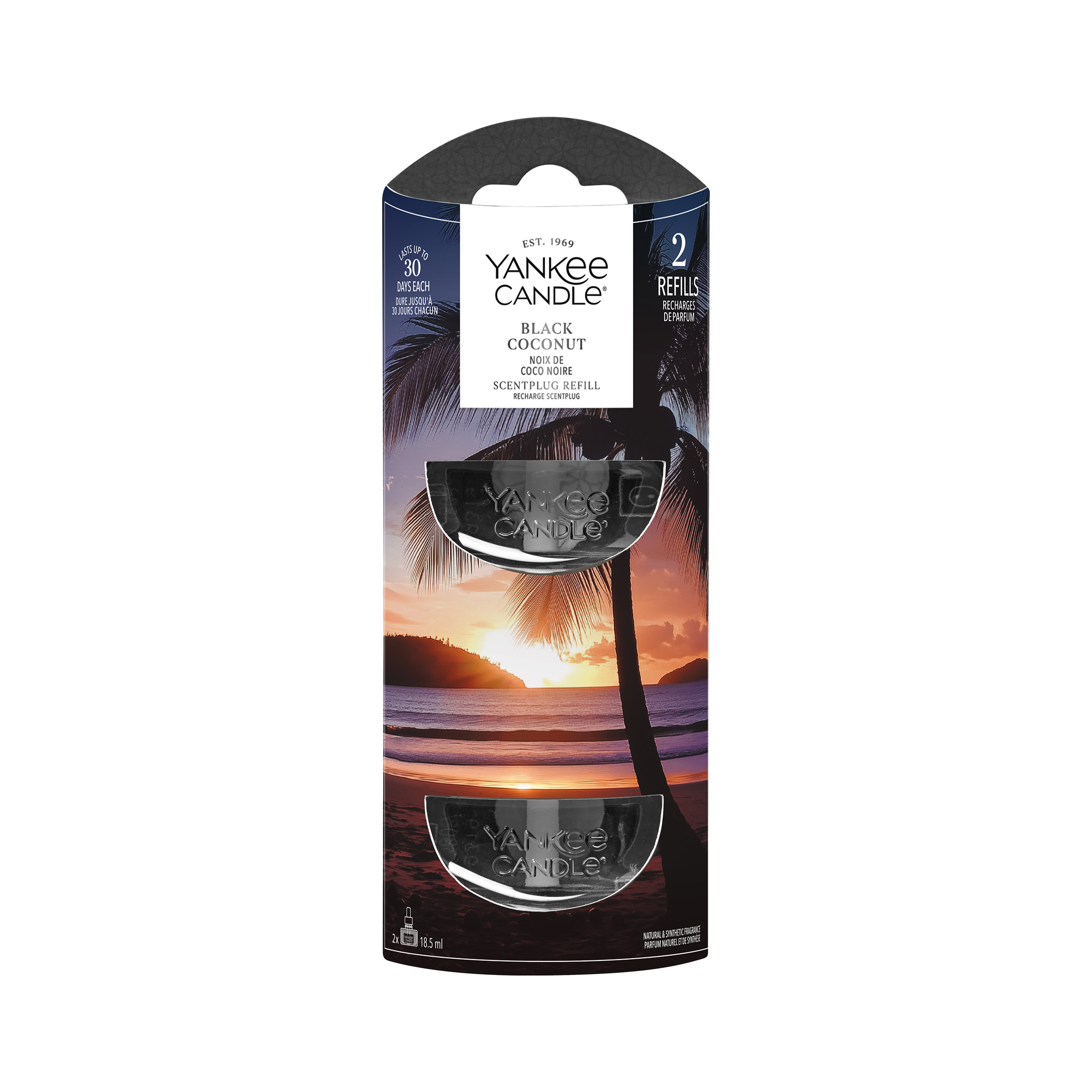 Black Coconut ScentPlug™ Nachfüllpack Duftkerze, Schwarze Kokosnuss, Yankee Candle, Nachfüllpack, Palmen Sonnenuntergang