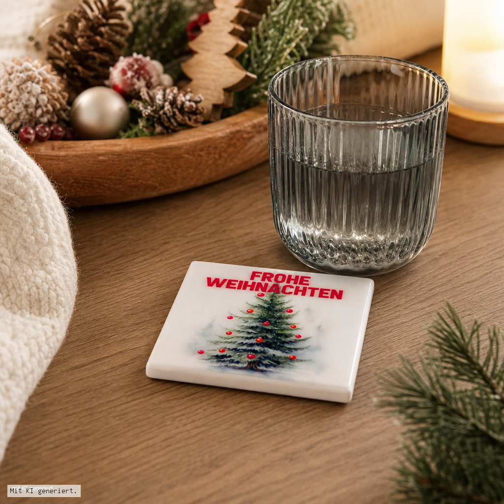 weihnachtsdeko, glasbecher, keramikuntersetzer, weihnachtlichesmotiv, holzmuster