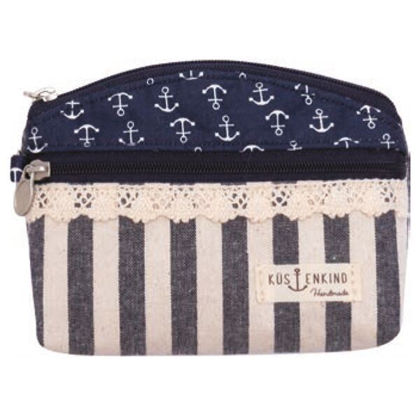 Patchwork Mini-Kosmetiktasche 051 navy white