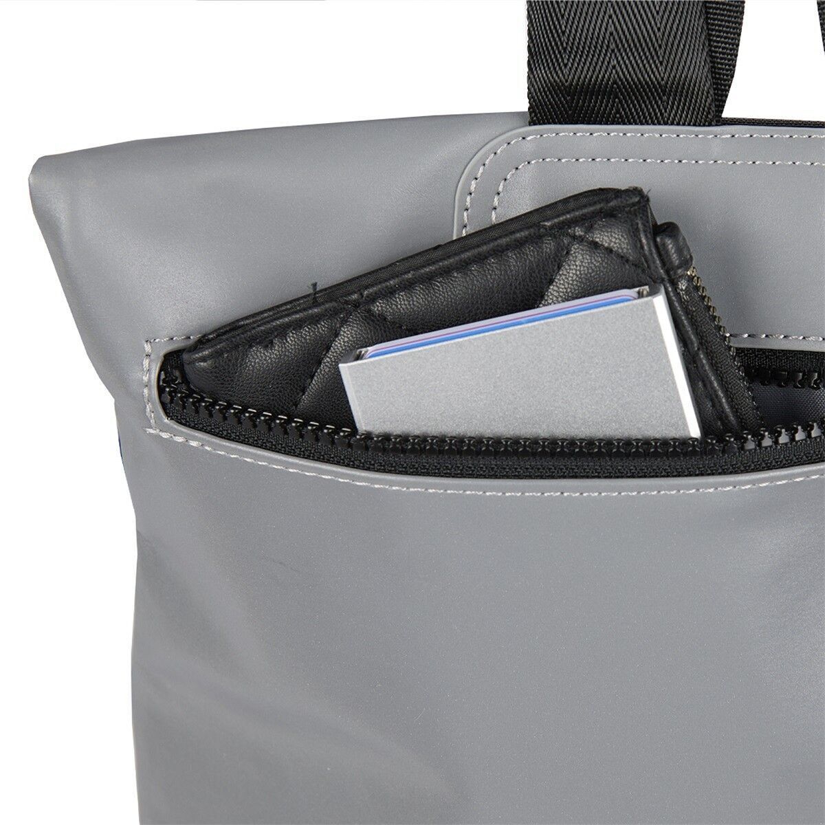 Reflect - Los Angeles Rolltop Mini Rucksack silber