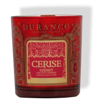 Natürliche Duftkerze 300g Samtige Kirsche von Durance Kerze, Rot, Glas, Duftkerze, Cerasine Velvet Cherry