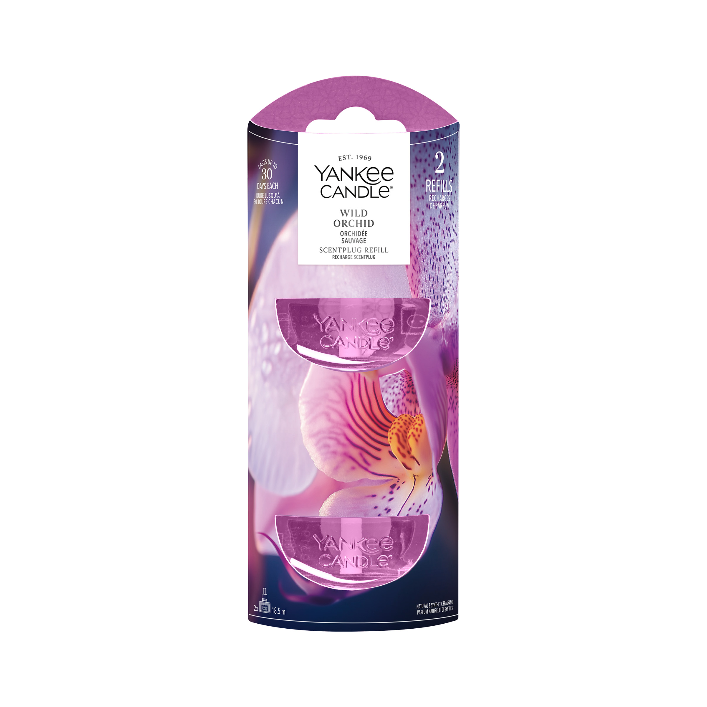 Wild Orchid ScentPlug™ Nachfüllpack 香薰蜡烛, 野生兰花, Violet pink, 蜡烛筒, ScentPlug, Duftkerze, Yankee Candle, Orchidee, Lila, Nachfüllung