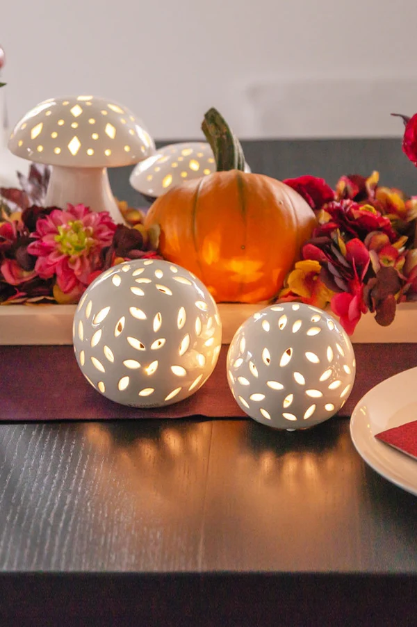 Lichtkugel Villari 15cm LED cremeweiß Halloween, Kürbis, Pilz, Beleuchtung, Dekoration