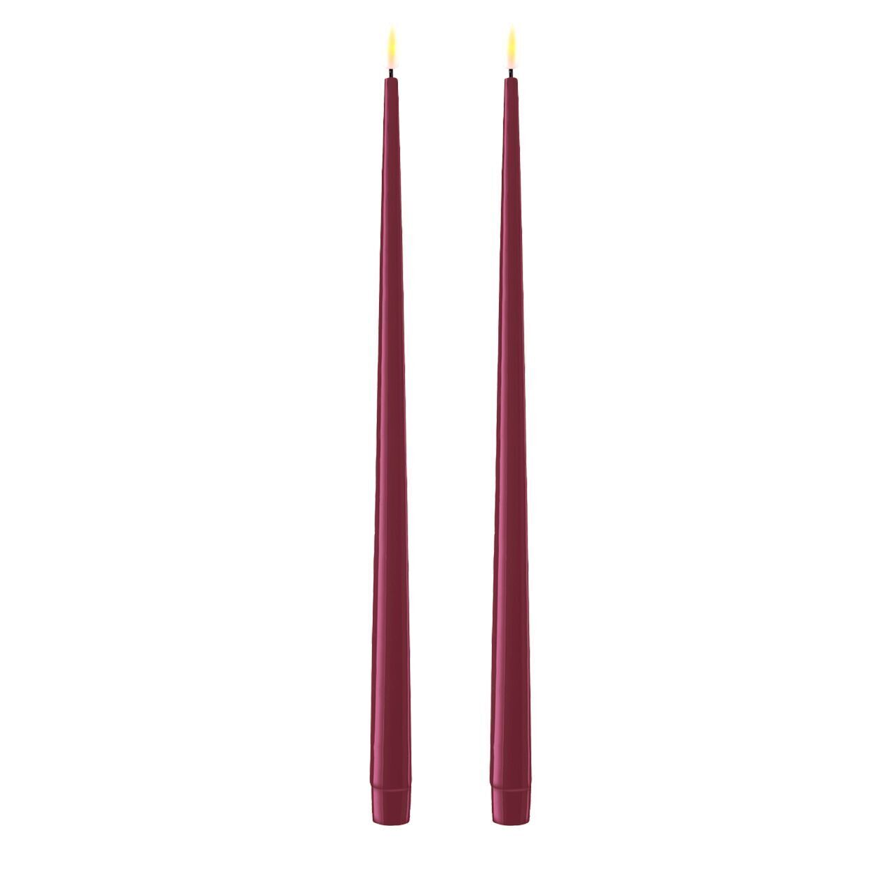RF-K-0050 Stabkerze mit Lack LED 38 cm Magenta 2 Stück