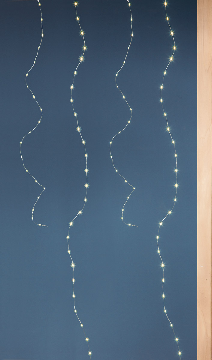 Lichterkette Silber 40 LED 195cm Lichterkette, Stromkabel, LED, Wanddeko, Deko-Licht