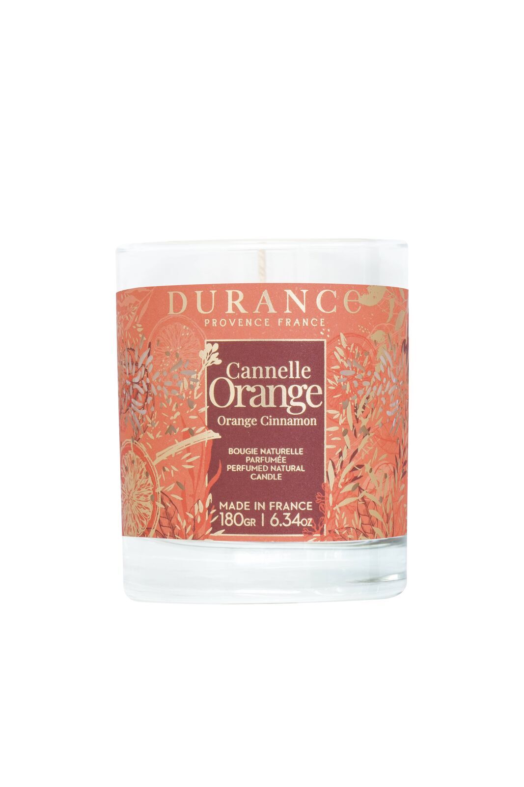 Zimt-Orange Duftkerze 180g Kräuter, Pflanze