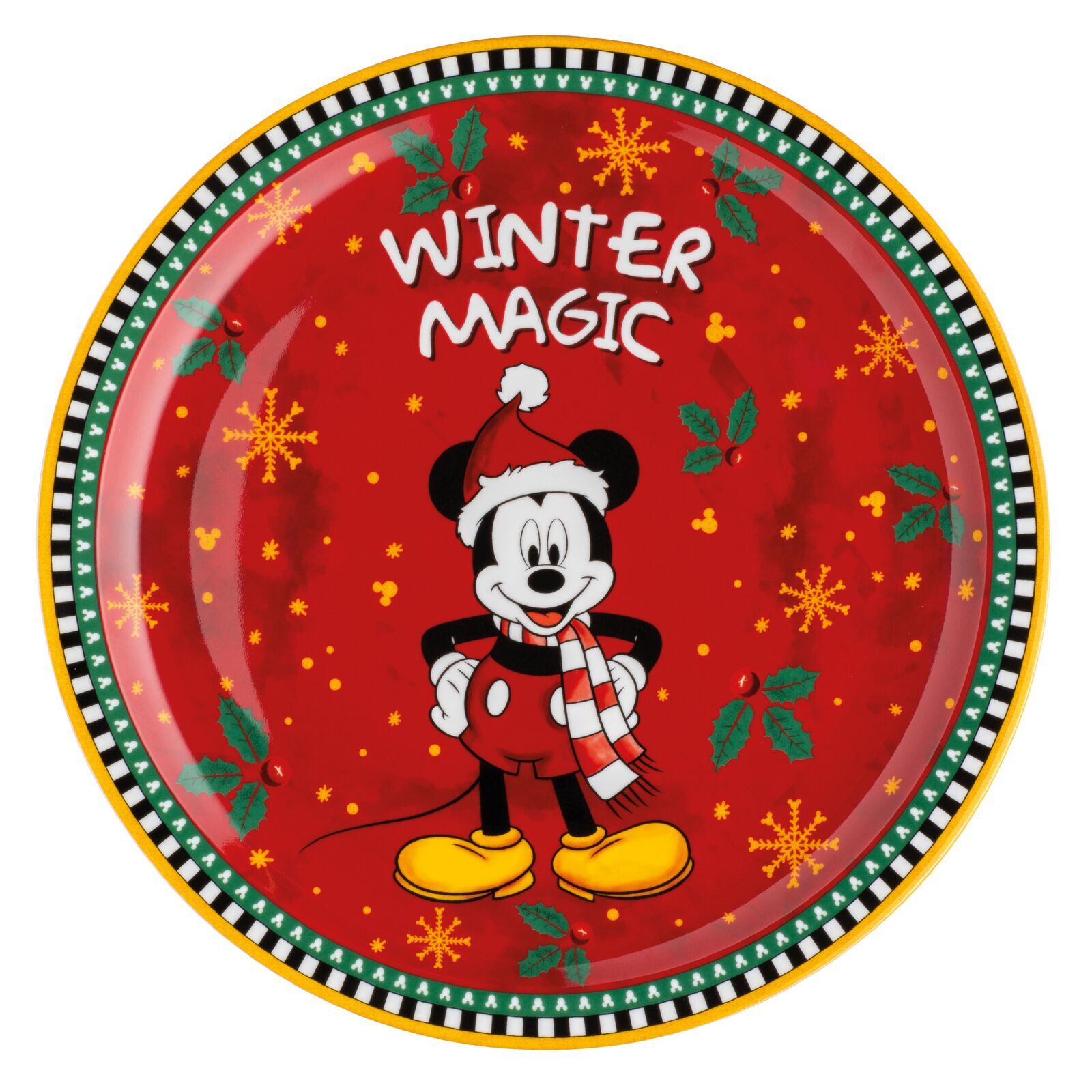 Disney Weihnachtsteller Mickey Mouse - Winter Magic Essen, Mahlzeit, Gericht, Servierplatte, Person