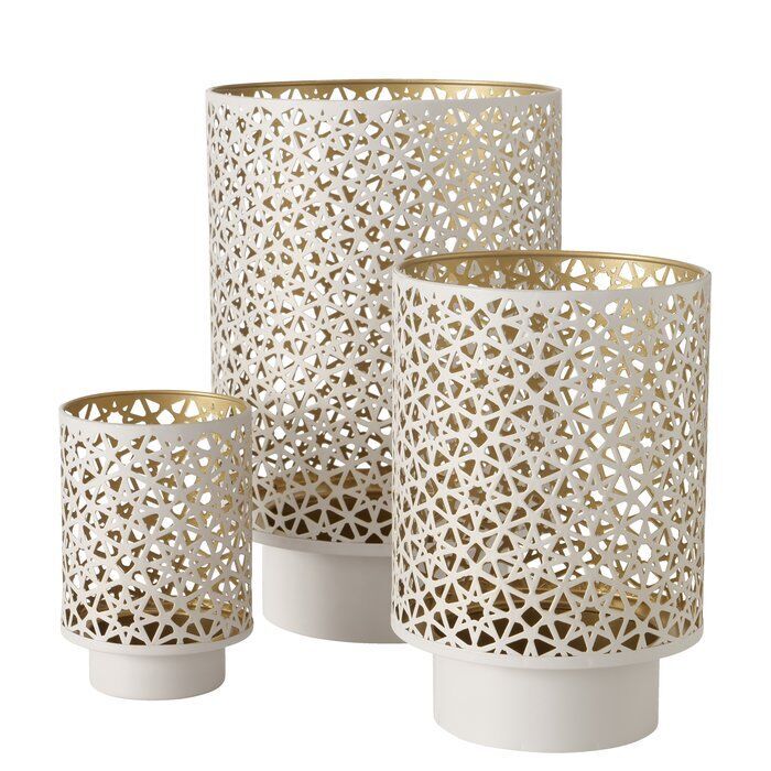 Windlicht Lyras 27cm cremeweiß