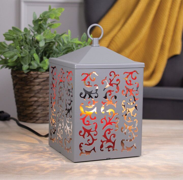 cottagegrau4 Cottage Laterne Kerzenwärmer grau