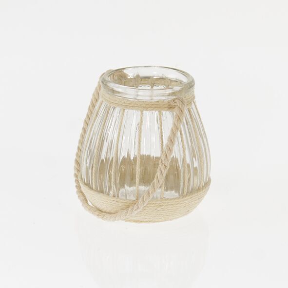73106810cm Windlicht mit Kordeldekor 10cm