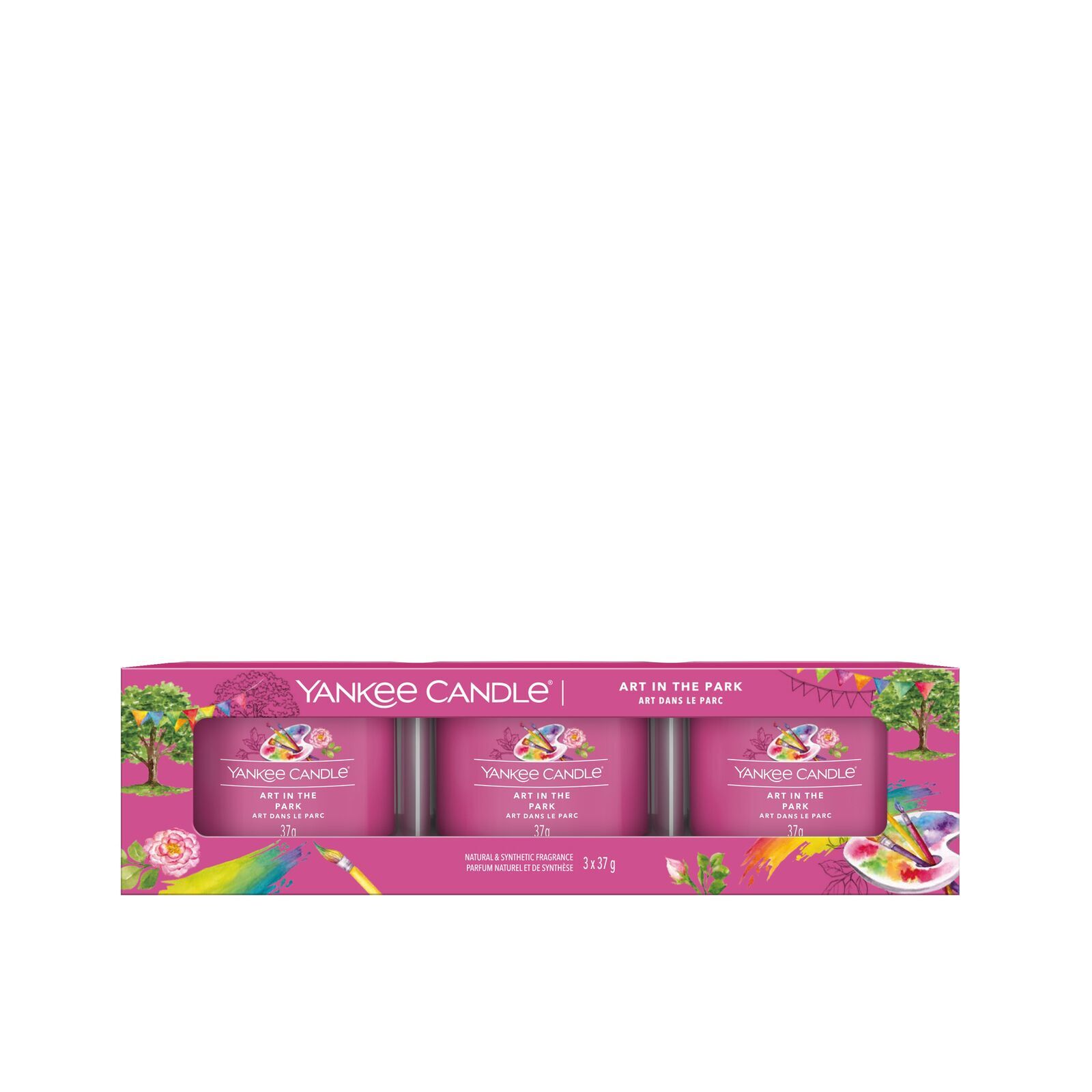 Art in the Park 37g Glasvotivkerze 3er Pack
