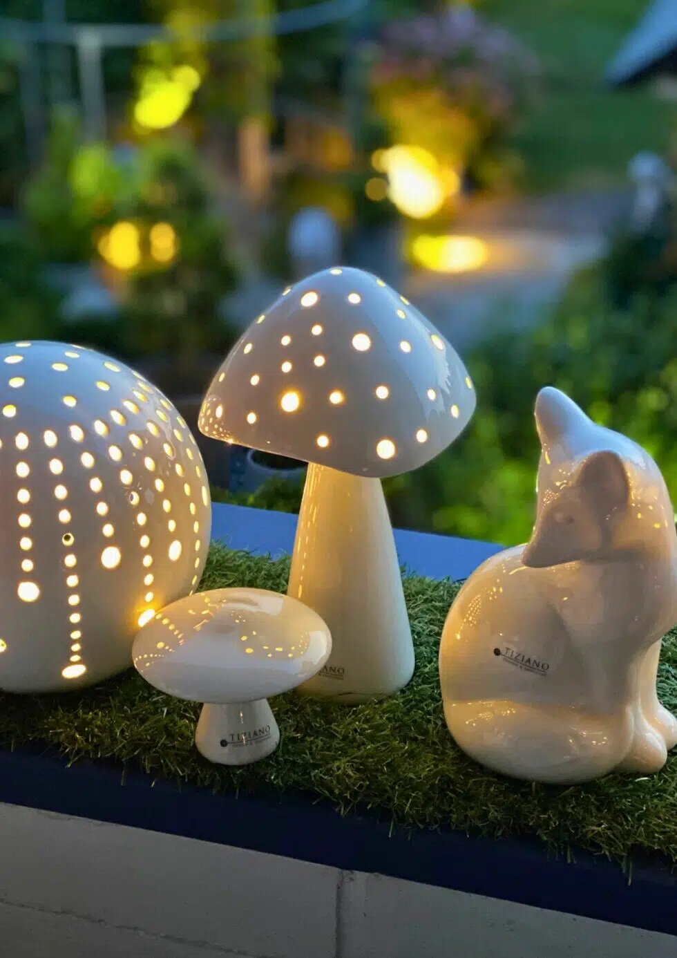 LED Pilz Niara 20cm cremeweiß