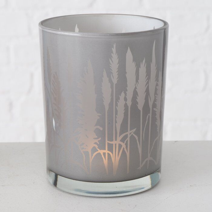 Windlicht Pampas grau 12cm