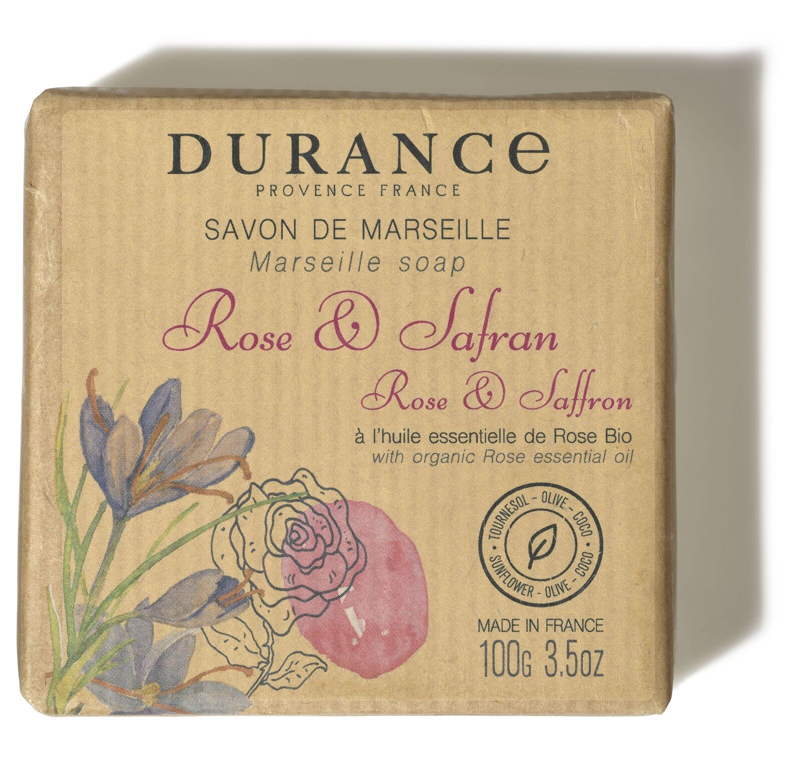 Rose & Safran Marseiller Seife 100g