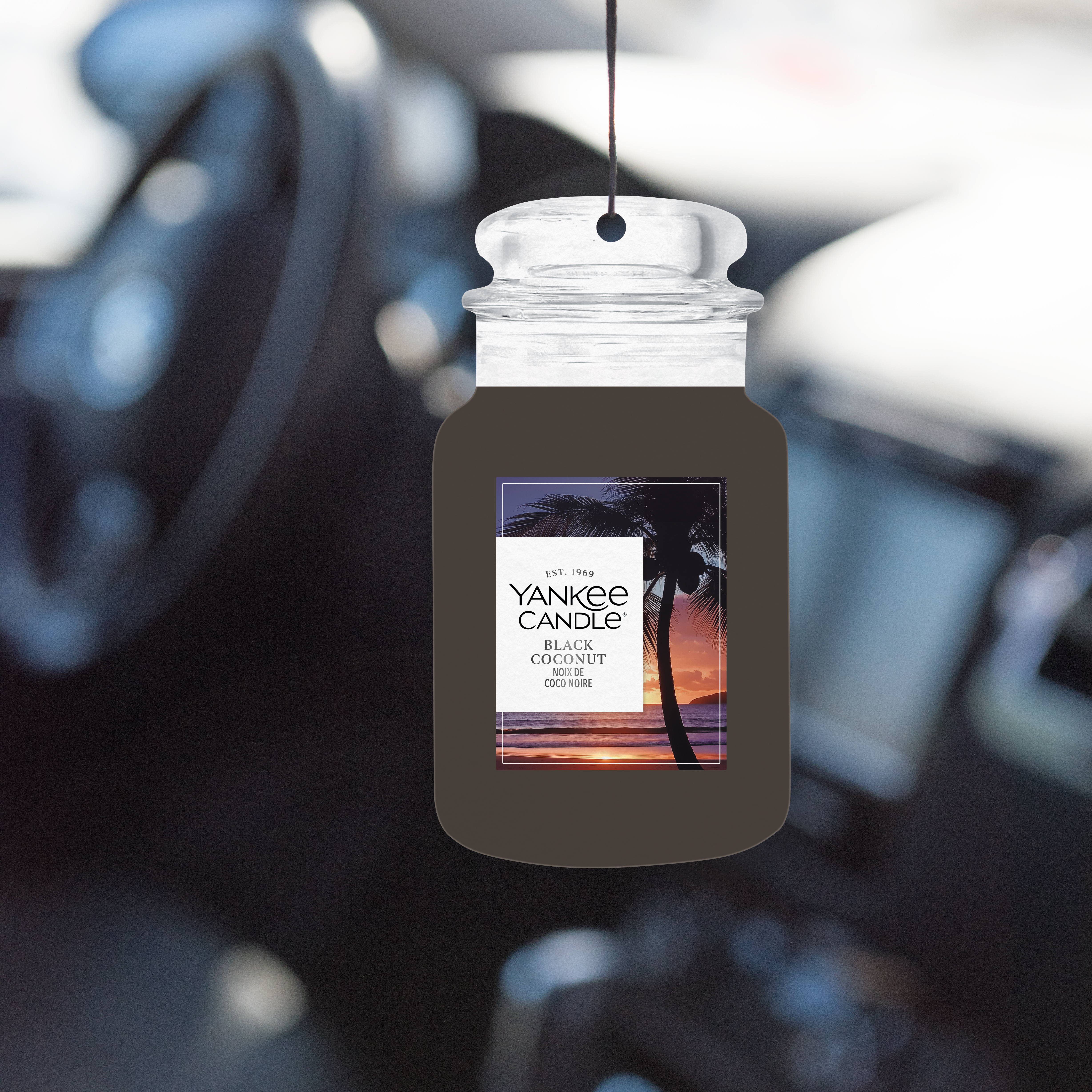 Black Coconut Car Jar Single