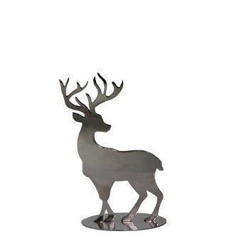 121706_g Dekohirsch Elvor vernickelt 15cm