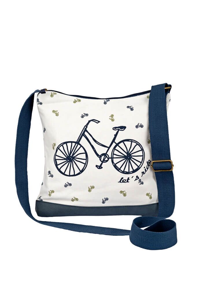 Shoulder Bag Let's Ride weiß 600 Zubehor, Tasche, Handtasche, Tragetasche, Leinwand