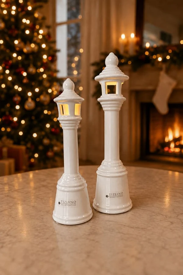 lampen, Leuchter, Weihnachtsdeko, weißer Kerzenleuchter, Tiziano