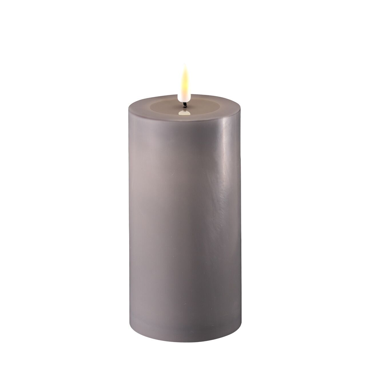 Stumpenkerze LED grau 7,5 x 15cm