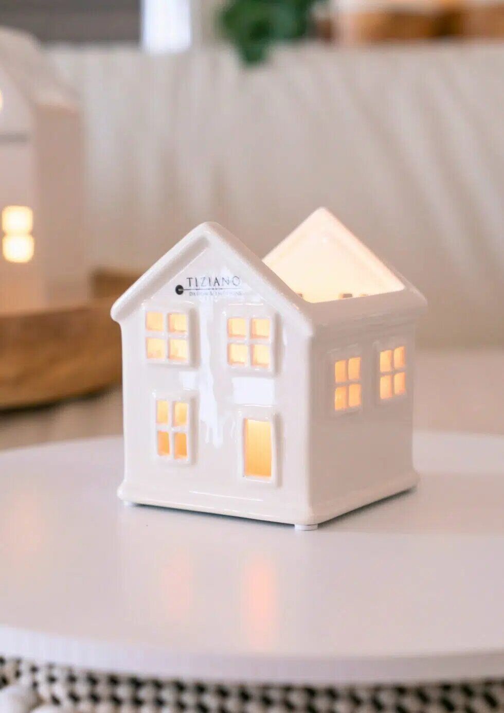 Teelicht Haus Skade cremeweiß 9cm