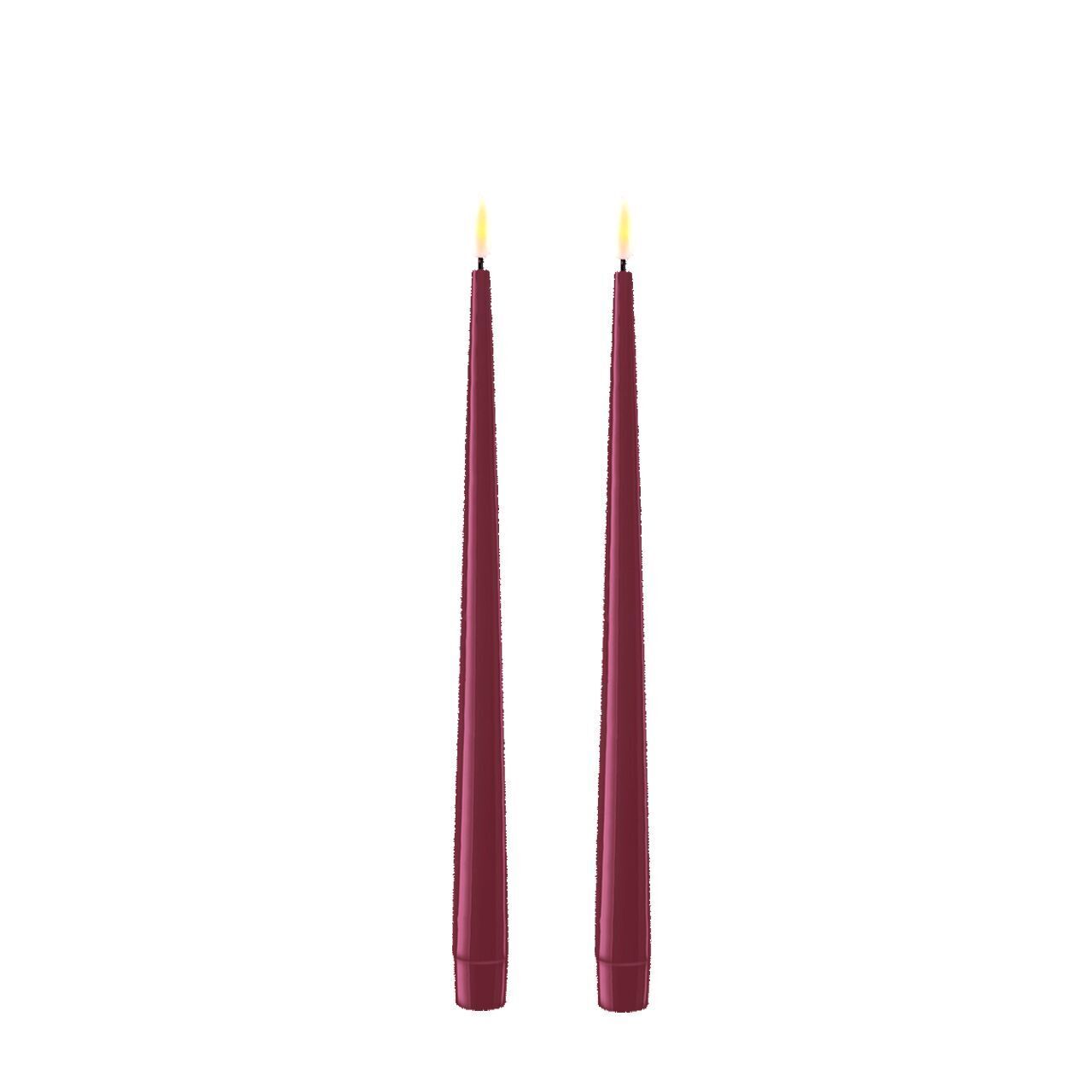 Stabkerze mit Lack LED 28 cm Magenta 2 Stück