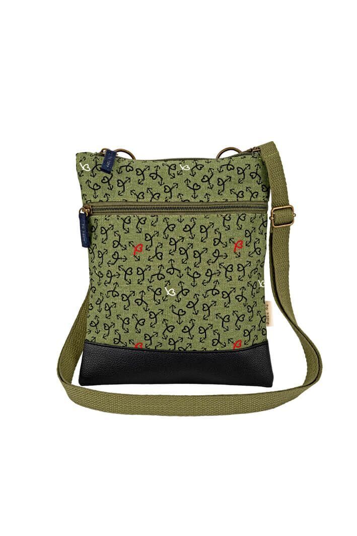 Crossbag Anchor Love oliv 315 Zubehor, Tasche, Handtasche, Leinwand, Geldbörse