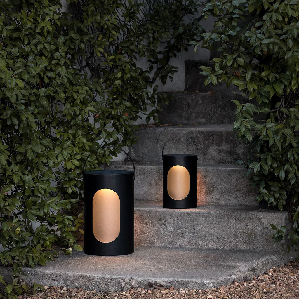 Laterne, Lounge-Lampe, Metall, Schwarz, Windlichter