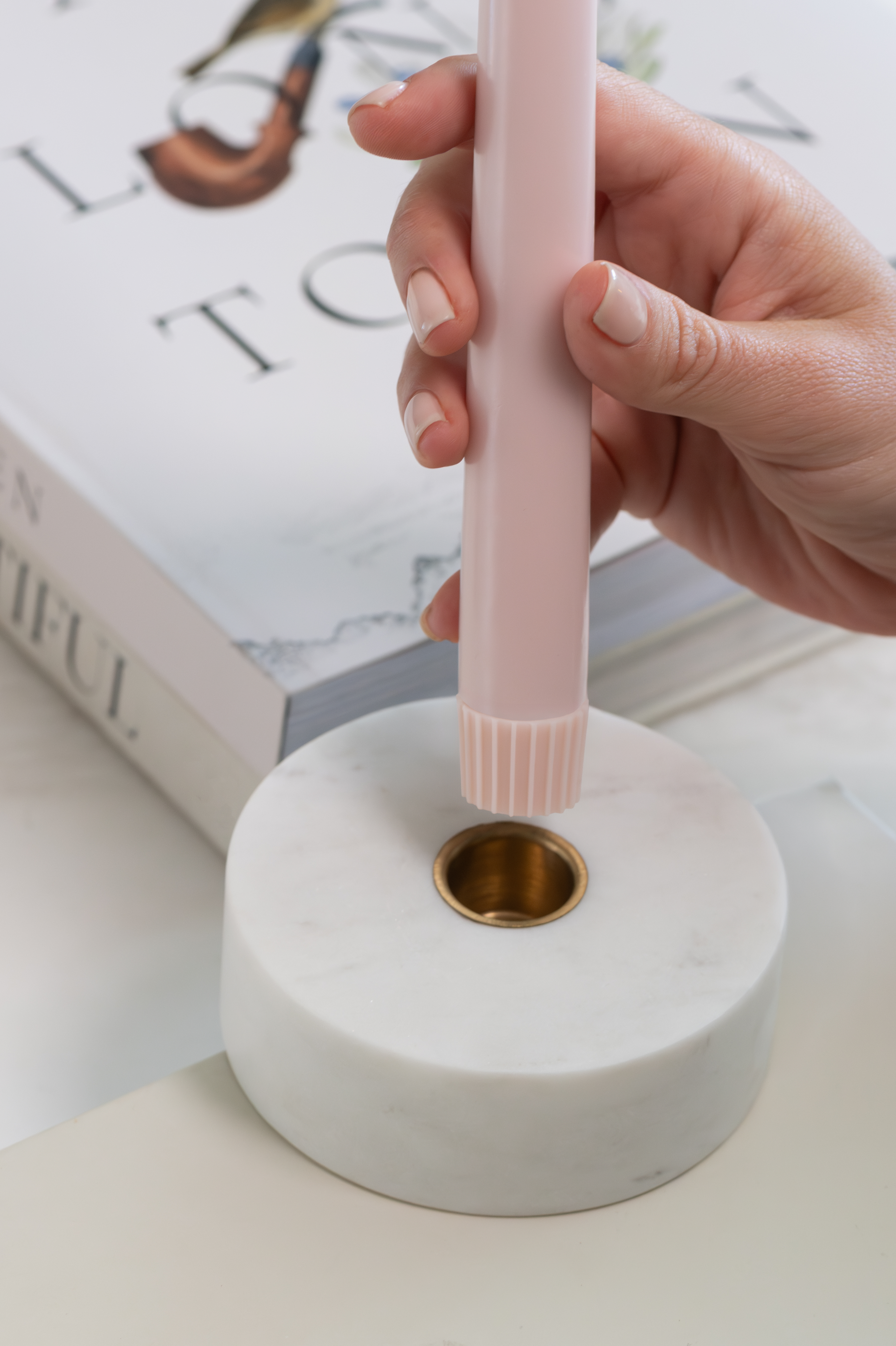 Uyuni LED Tafelkerze 25cm Rose Powder 2 Stück